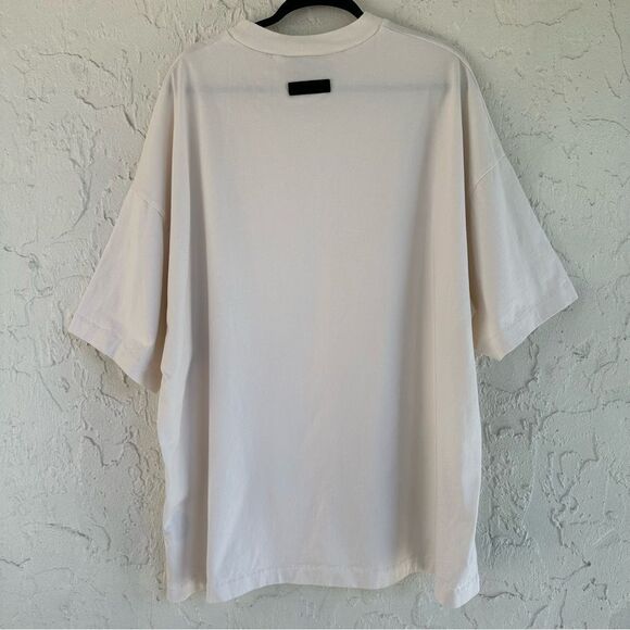 FEAR OF GOD Essentials Tee Shirt Men Large Oversized Cream - Picture 9 of 12